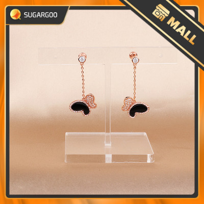 ต่างหูผีเสื้อ สีดำ Onyx และRose Gold FL076444E002