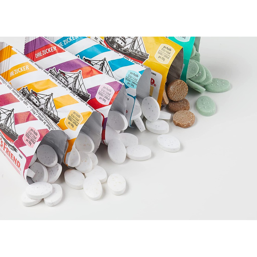 อังกฤษนําเข้าถังเด็กปราศจากน้ําตาลลูกอมมิ้นต์ที่แข็งแกร่งลูกอมเย็นมิ้นต์ LOZENGES MENTHOL LOZENGES