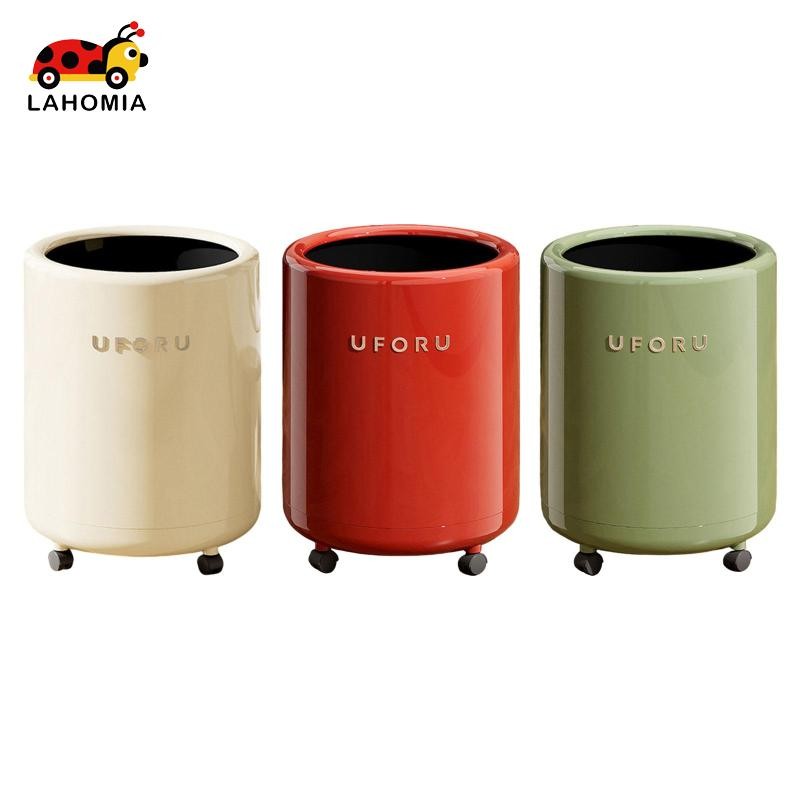 Lahomia ถังขยะรีไซเคิล Simplistic มีล้อ Uncover สําหรับห้องน้ํา ห้องนั่งเล่น ห้องครัว