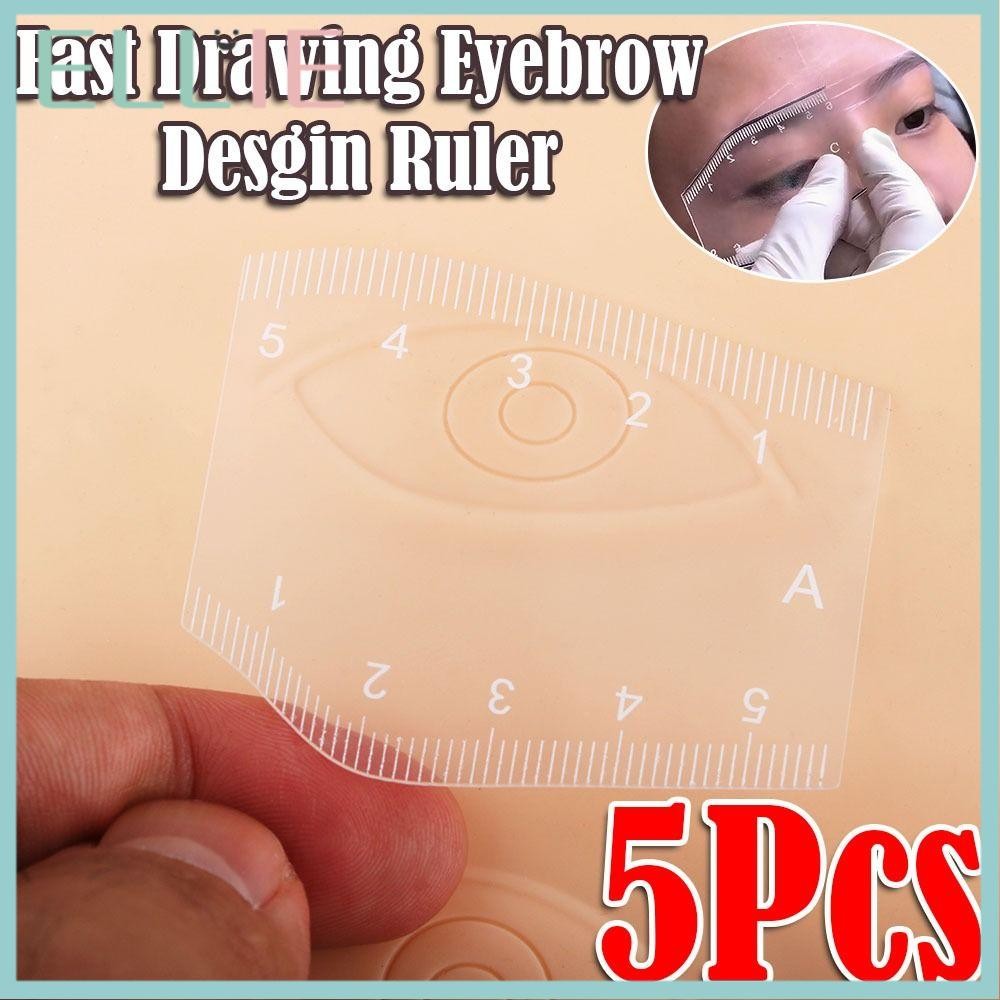 ELLIE 5 ชิ้นวาดคิ้ว Desgin ไม้บรรทัด, Shaping PVC Eyebrow Tattoo Mapping ไม้บรรทัด, ของขวัญ Fast Reu