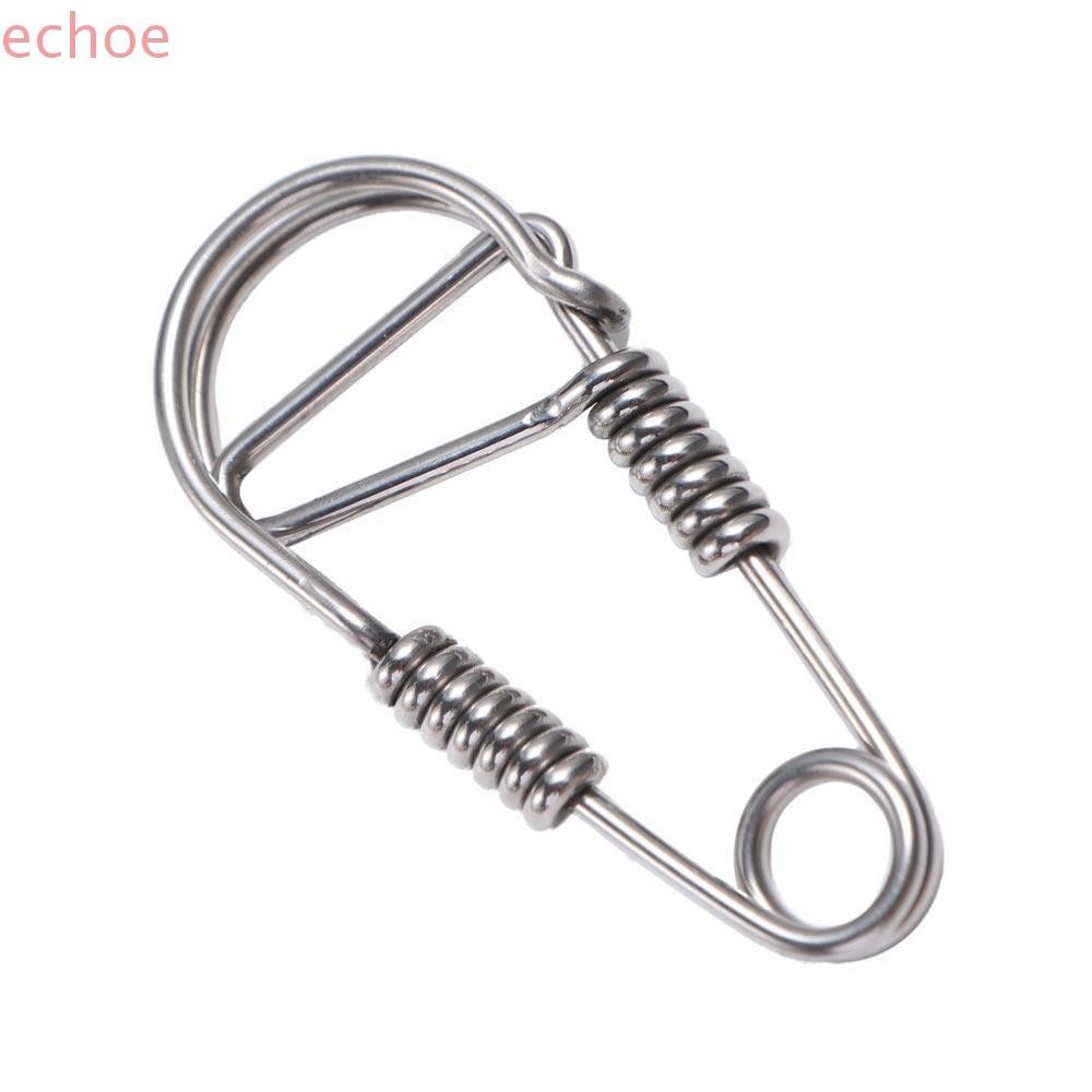 ECHOEDGE Clasp Dual Lock พวงกุญแจ, Snap Clip Hook สแตนเลสลวด Snap Clip, Wire Snap Clip Hook Creative Dual Lock สแตนเลส Carabiner Key Ring เครื่องมือกลางแจ้ง