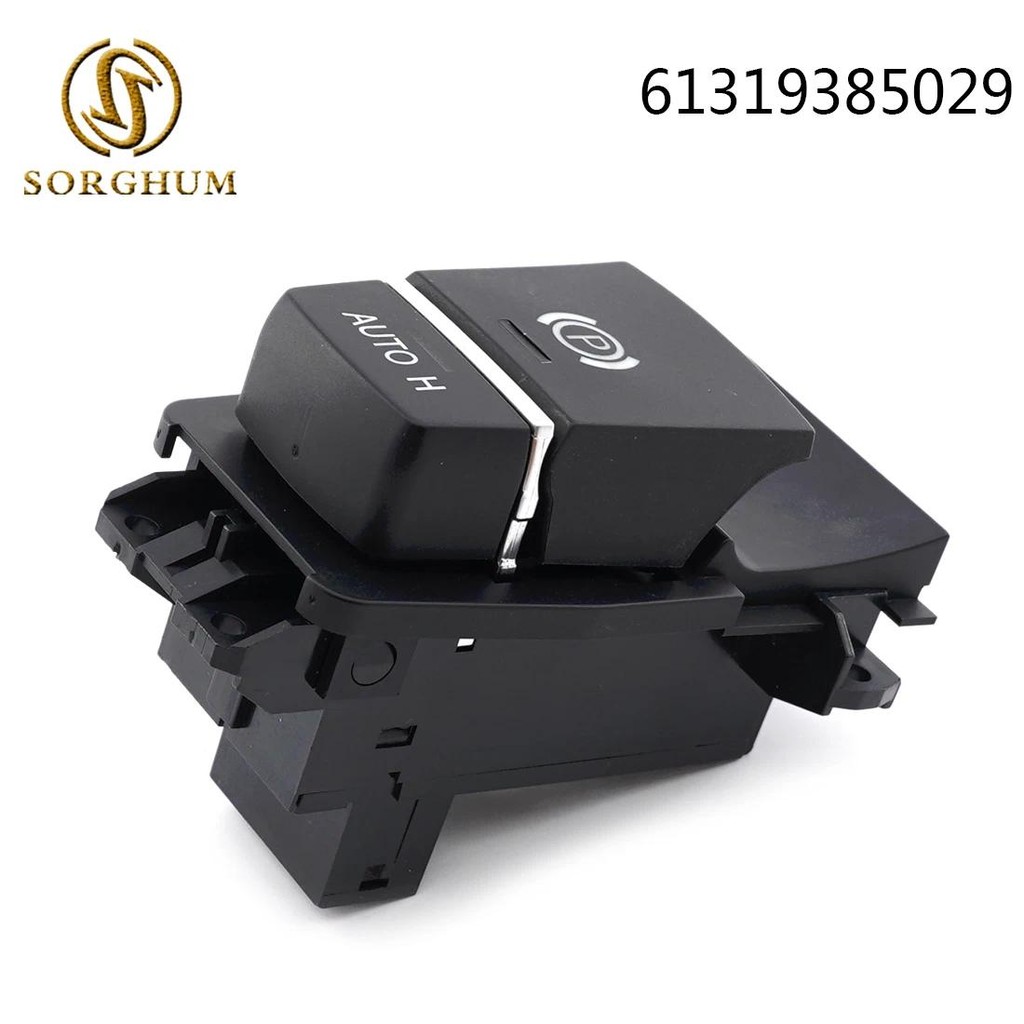 SORGHUM สีดํา 61319385029 ที่จอดรถเบรค P สวิตช์ปุ่มอัตโนมัติสําหรับ BMW 528i 535i 550i 640i 650i X3 