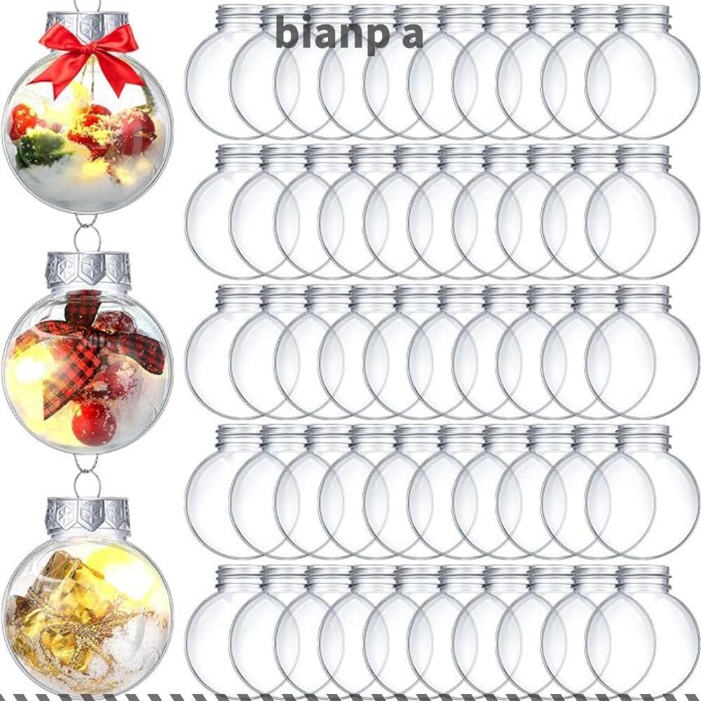 BIANPA 6 ชิ้นเครื่องประดับลูกบอล,คริสต์มาสเติม,สร้างสรรค์ที่ถอดออกได้ด้านบน DIY พลาสติกต้นคริสต์มาสแขวนหลอดไฟตกแต่งต้นคริสต์มาสหัตถกรรมงานแต่งงานบ้าน