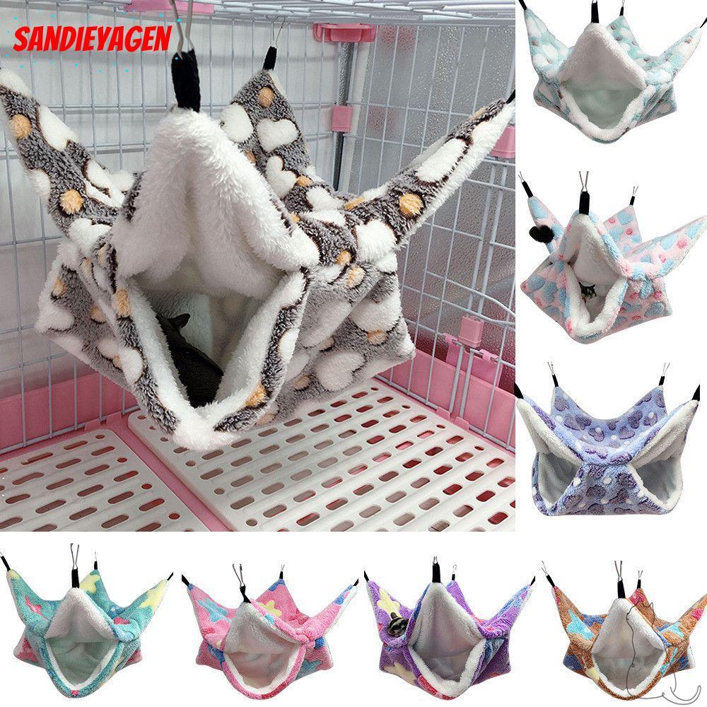 SANDIEYEAN เปลญวนสัตว์เลี้ยง Ferret หนูแขวนตุ๊กตากระรอกเตียง