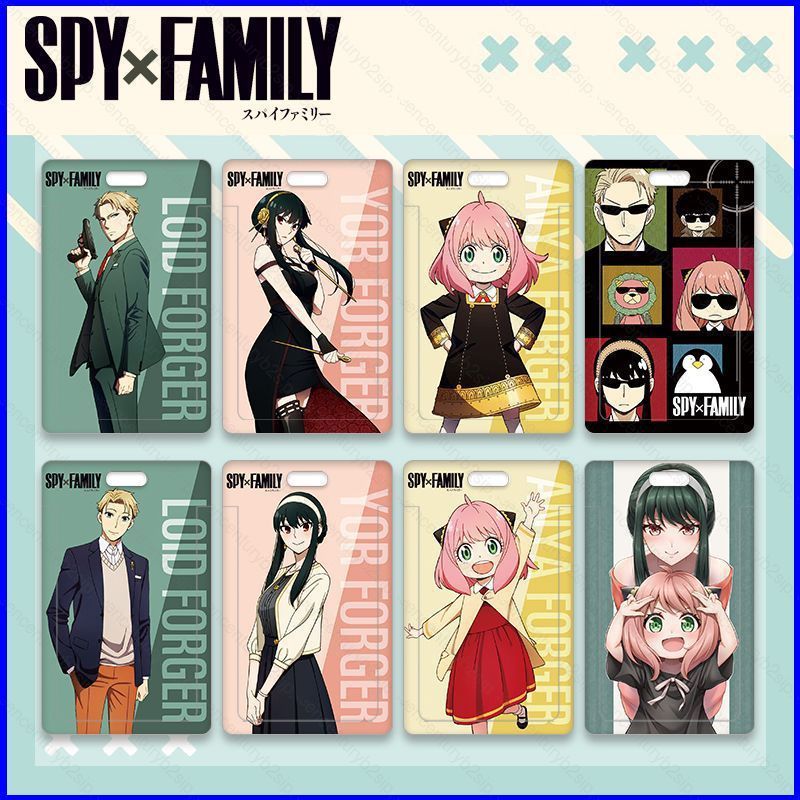 G2P SPY FAMILY ผู้ถือบัตรการ์ดอะนิเมะพวงกุญแจจี้การ์ตูนนักเรียน Bus ID Cardholder ของขวัญ P2G
