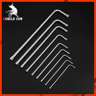 MUSCLE COW ประแจแอลหกเหลี่ยม 9 ตัวชุด เหล็ก CR-V ทนทาน เลือกได้หลายหัว (หัวตรง, หัวบอล, หัวดาวมีรู) ใช้งานมืออาชีพ
