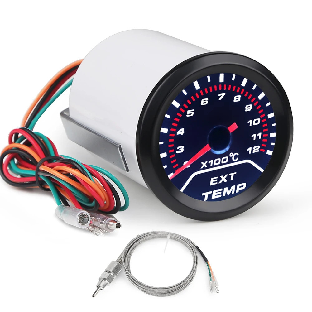 12V 52mm Universal รถไอเสีย Temp Gauge Meter EGT อุณหภูมิอิเล็กทรอนิกส์ Sensor สําหรับรถบรรทุกรถยนต์