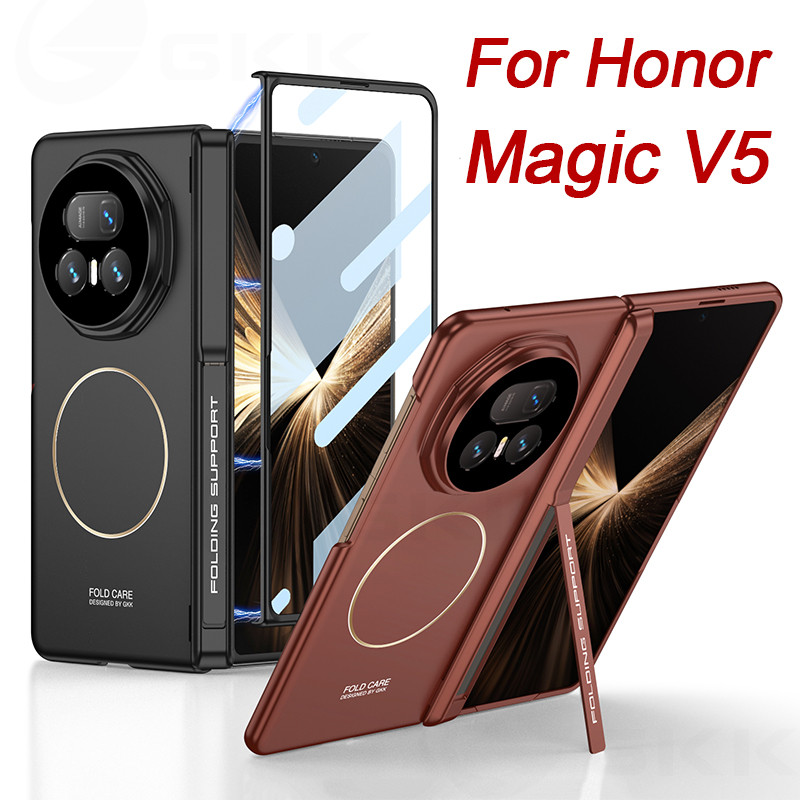 LUKEN บานพับเกราะสําหรับ Honor Magic V5 กระจกหน้าจอด้านหน้า All-included ฝาครอบพลาสติกสําหรับ Huawei Mate X3 X5 กรณี