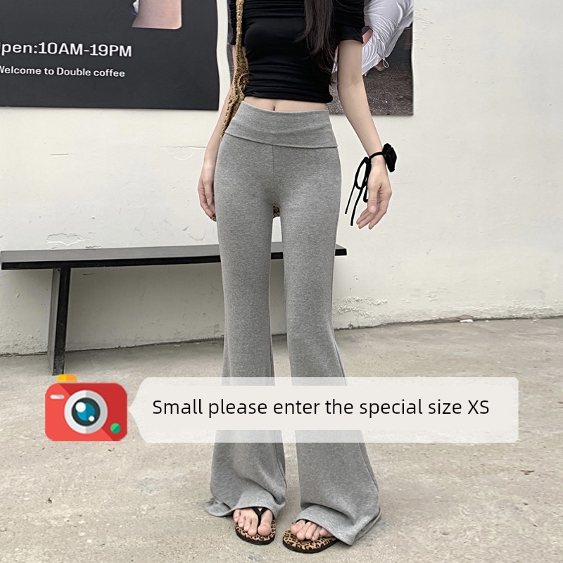 กางเกงขายาว กางเกงวอร์ม กางเกงลำลองผู้หญิงทรงสูง150ขากางเกงขายาวกางยืดผ้าถักเอวสูง5cm แบบบางสำหรับฤด