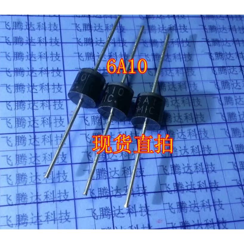 Rectifier Diode 6A10 Diode 6A/1,000V R-6 One Box 200 MIC Ready Stock การถ่ายภาพโดยตรง