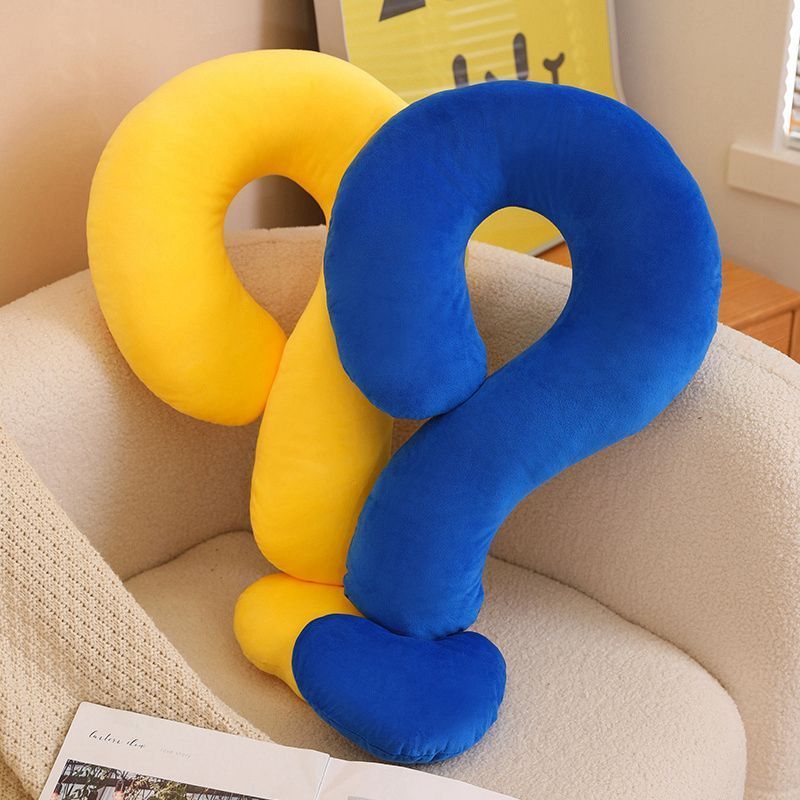 多巴胺几何符号图案问号颈枕抱枕旅行乘机创意家居摆沙发靠枕Dopamine geometric symbol pattern question mark neck pillow20251017