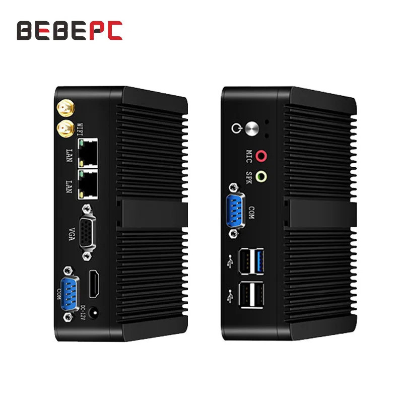 BEBEPC Mini PC Intel Celeron J6412 J1900 N2830 Dual LAN Windows 10 4 Core คอมพิวเตอร์เดสก์ท็อปขนาดเล