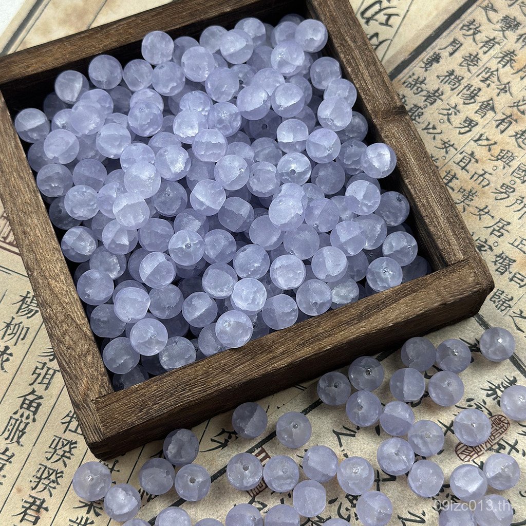 ชิ้นส่วนหยกพระจันทร์ [สร้อยคอลูกปัด] แก้ว 10 มม. E18 สร้อยข้อมือชิ้นส่วนหยกขุ่น DIY ลูกปัดหยกสีไล่ระ