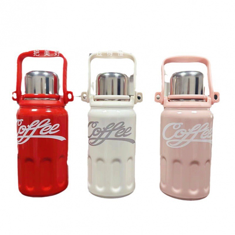 [Big Mac Cola Cup] ขวดกีฬาความจุขนาดใหญ่ 1,000 มล | 316 สแตนเลสเก็บความเย็นอุ่น | เชือกแบบพกพา+การออ