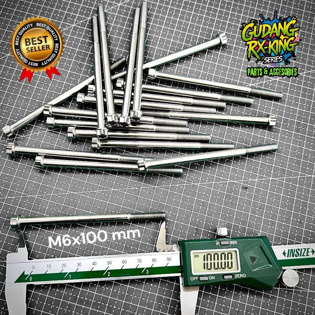 M6x100 mm STAINLESS CNC BOLT 2 HN KEYS M6x100mm (หน่วย)