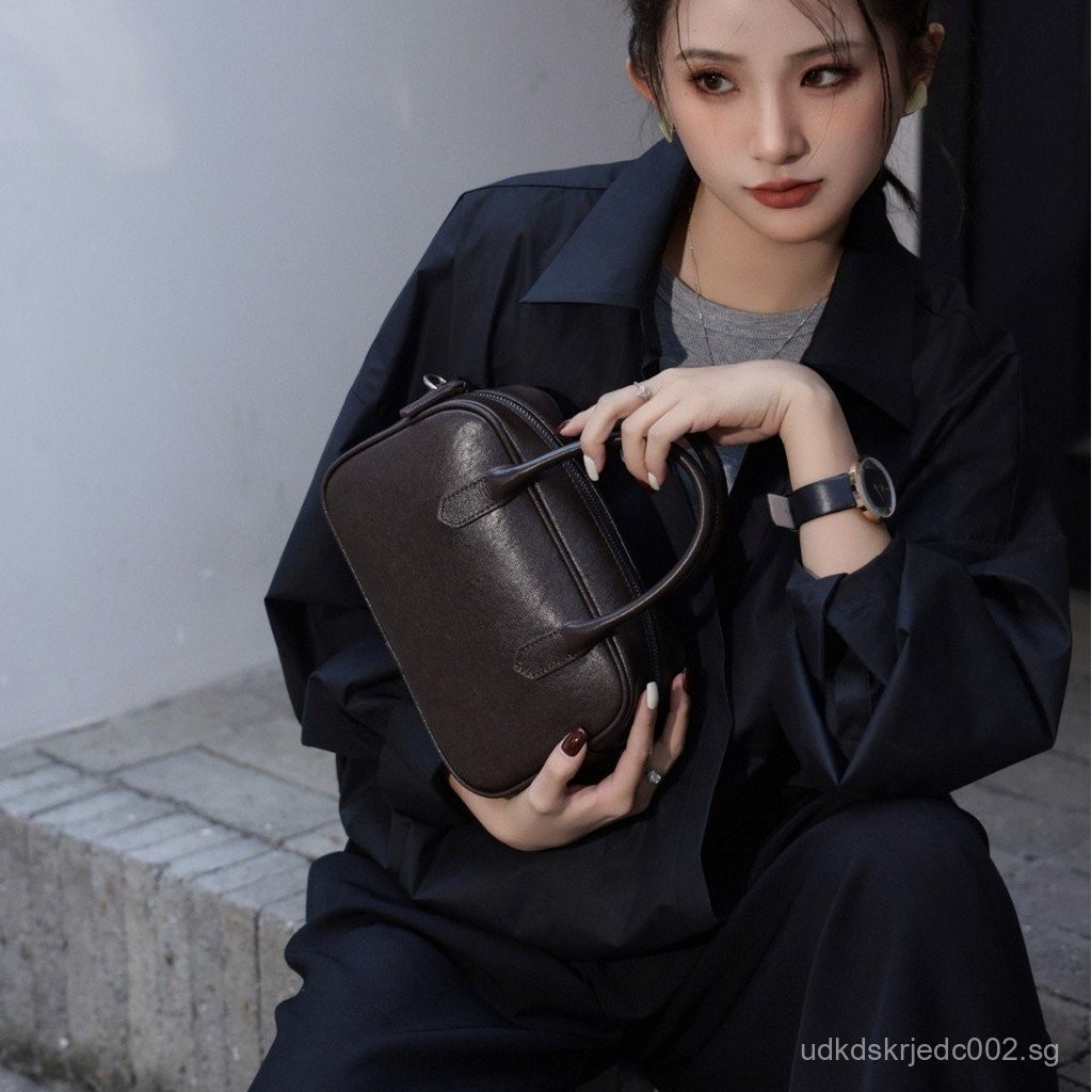 Qiuzhen กระเป๋า Messenger หนัง Full-Grain Cowhide สไตล์คูลสำหรับทุกวัน