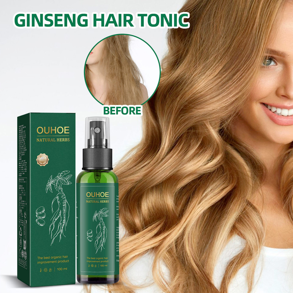 OUHOE Ginseng Hair Care Lotion Ginseng Essence Moisturizing Soft Hair Care สเปรย์ดูแลเส้นผม