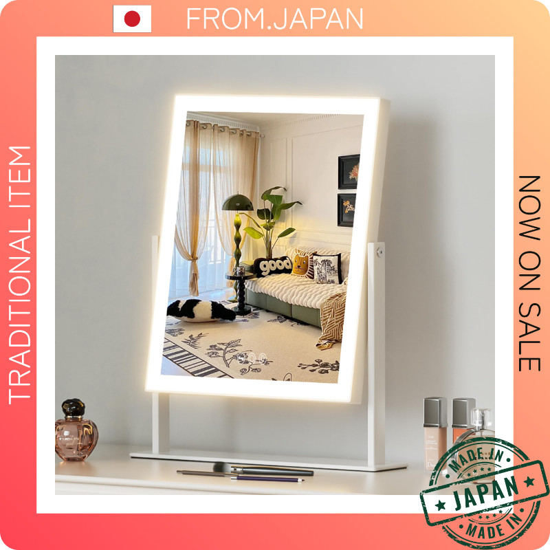 Hansong Actress Mirror Tabletop Hollywood Mirror with Lights Makeup Mirror, Three-Color Lighting Mod