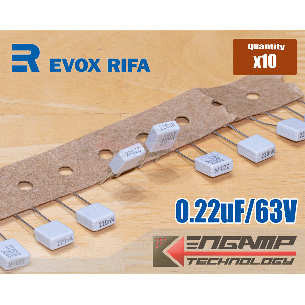 (10ตัว) [F-CAP] 0.22uF/63V 220nK63V EVOX MMK5 10% 3.4x7.2 H7.5mm P=5mm