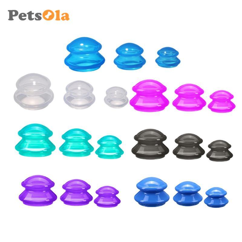 [Koolsoo2] 3x ซิลิโคน Cupping ชุดนวดป้องกันเซลลูไลท์ถ้วยดูดนวดสําหรับร่างกายผ่อนคลายแขนนวดใบหน้าเนื้