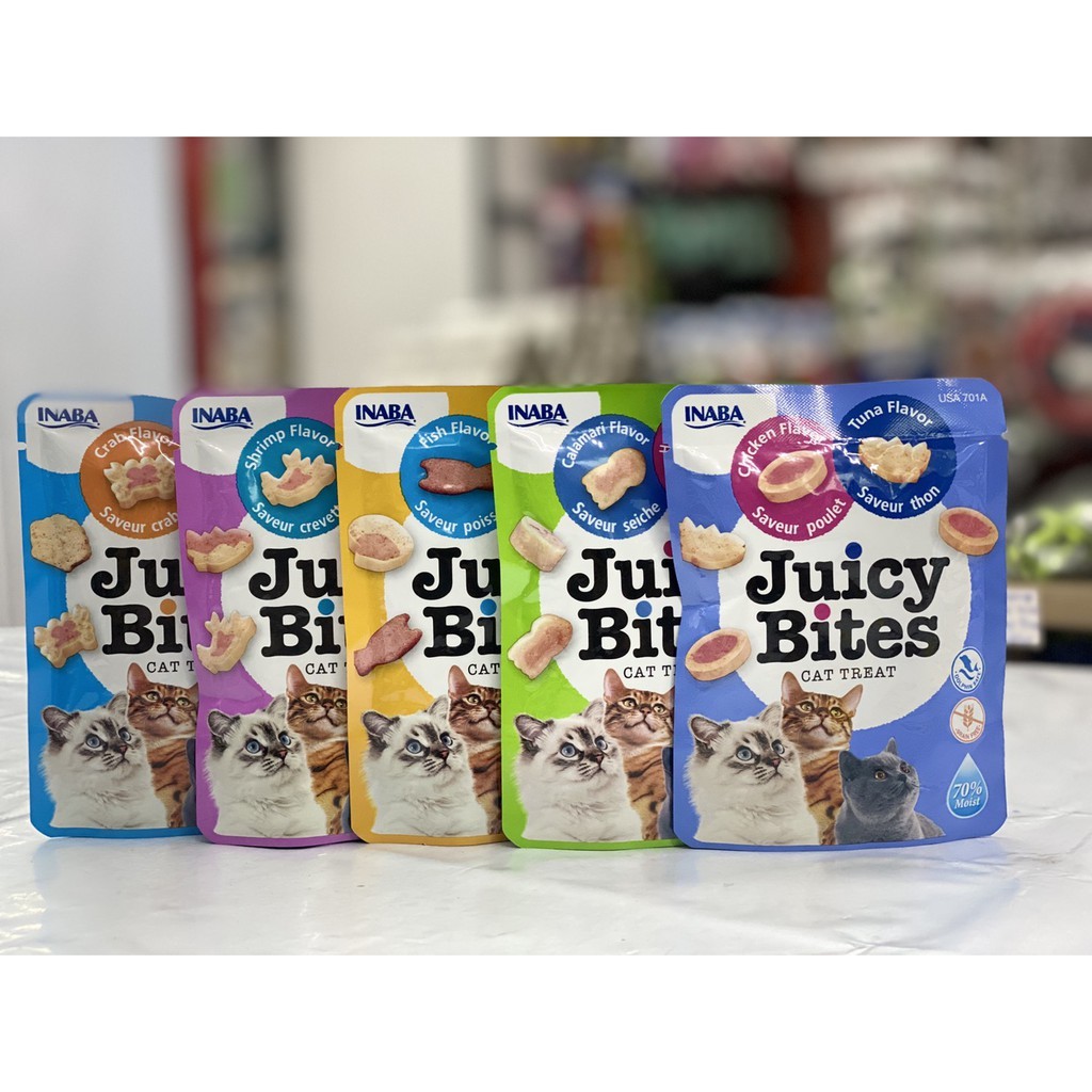 Inaba Juicy Bites ขนมแมวแบบเม็ดนิ่ม มีให้เลือก 5 รส ขนาด 11.3 กรัม