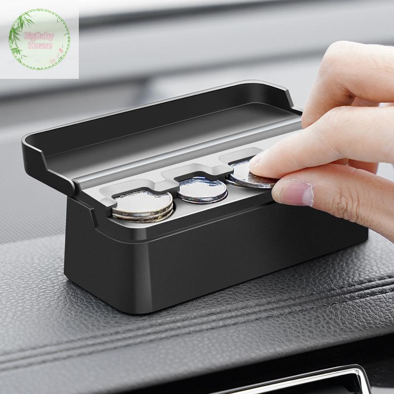 BigBabyHouse เหรียญสําหรับรถยนต์เปลี่ยน Organizer Universal เก็บเหรียญเครื่องจ่ายเงินกล่องเงินสดรถบร