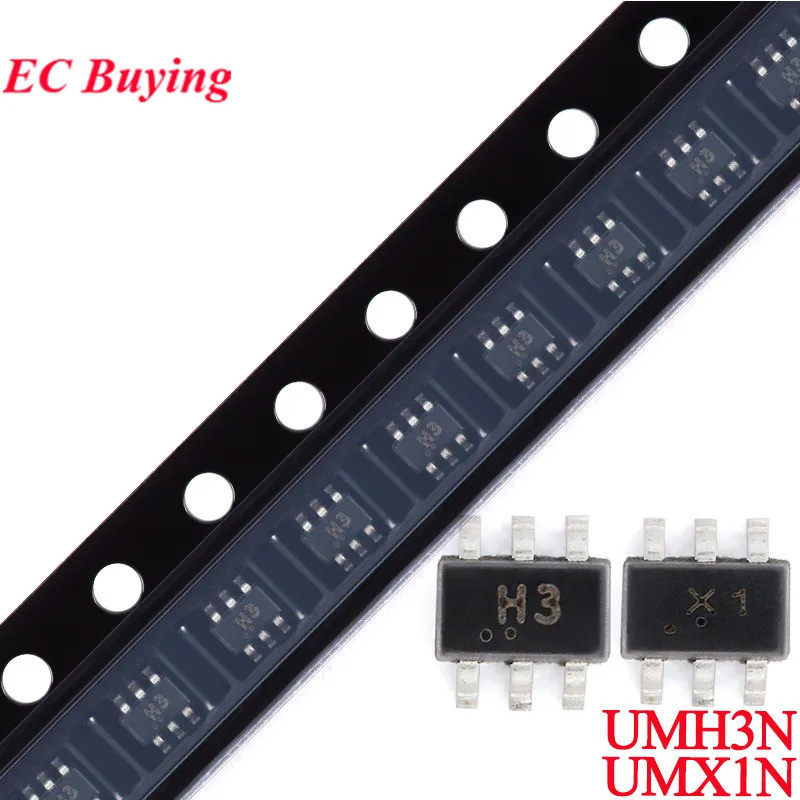 50 ชิ้น/10 ชิ้น UMH3N H3 UMX1N X1 SOT-363 50V 100mA 150mA Dual NPN ชิปทรานซิสเตอร์ดิจิตอล IC SMD