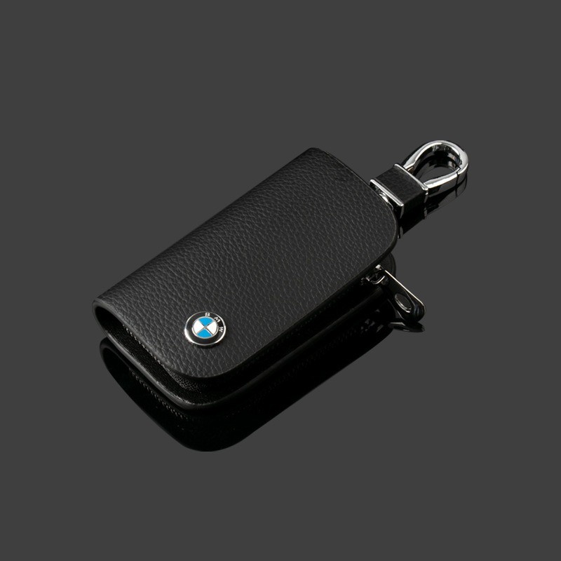 หนังฝาครอบกุญแจรถพวงกุญแจพวงกุญแจกรณีป้องกันกุญแจซิปกระเป๋ากระเป๋าสตางค์สําหรับ BMW E90 E46 E30 E39