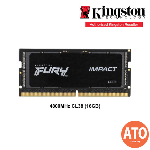 KINGSTON FURY Impact 16GB DDR5 4800 MHz CL38 SODIMM Gaming RAM หน่วยความจําสําหรับแล็ปท็อปโน้ตบุ๊ค [