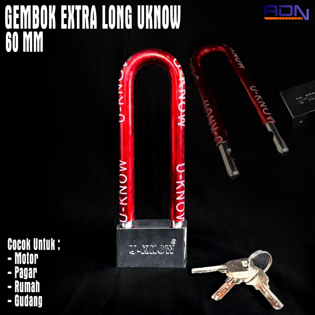 UKNOW HOUSE PADDLOCK WAREHOUSE ประตูรั้วยาวพิเศษ 60 MM 17CM Anti-leak Full Metal