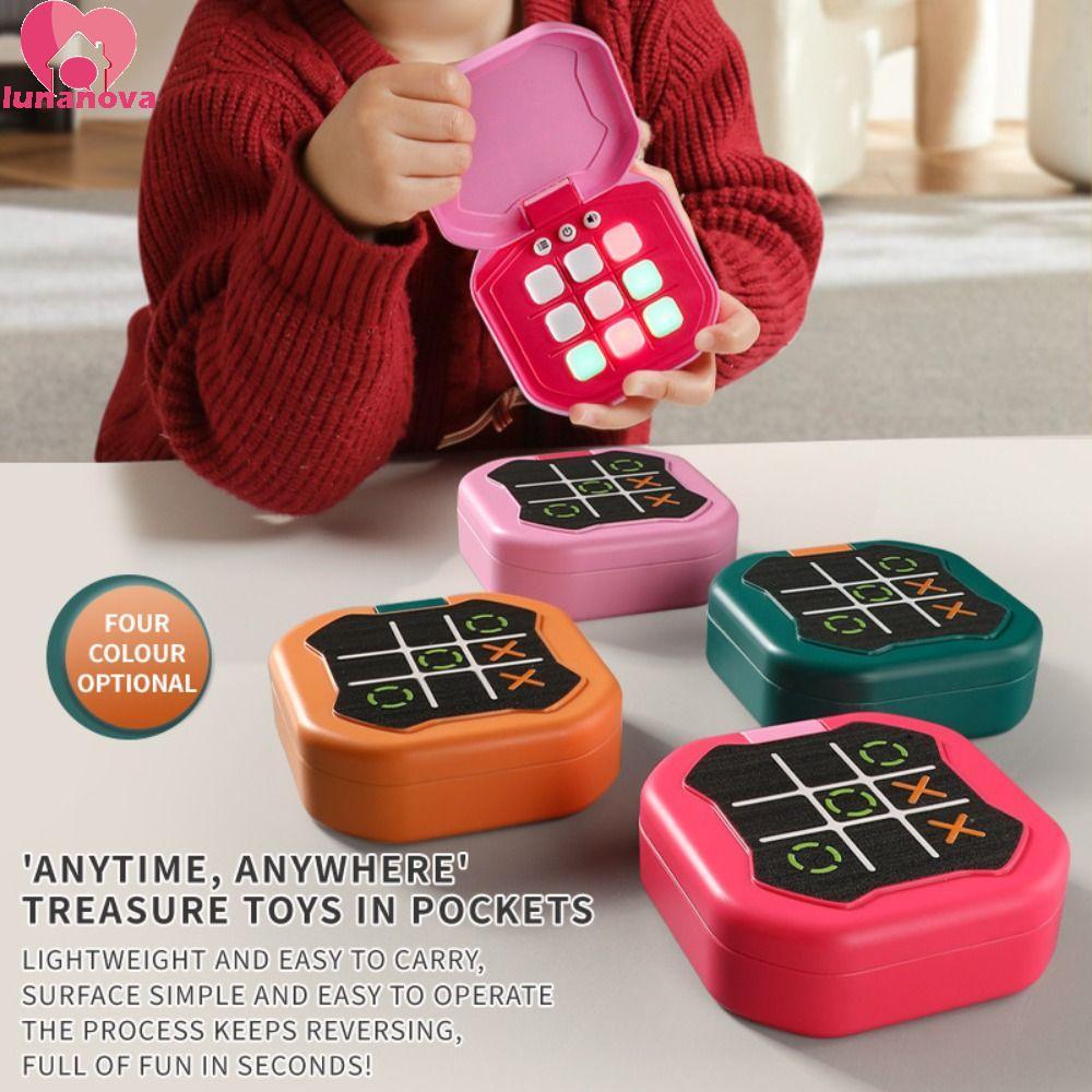 LUNANOVA Montessori Puzzle Table Game, 9-in-1 Electronic TIC-TAC-TOE Game, Chess Game Funny Mini Thi
