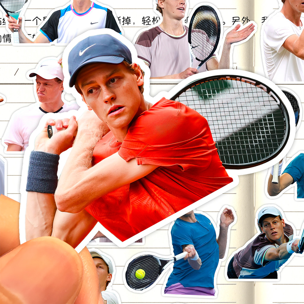 Yannik Sinner สติกเกอร์ HD กันน้ํานักกีฬาเทนนิส Jannik Sinner Fox สติกเกอร์ตกแต่งภาพวาด