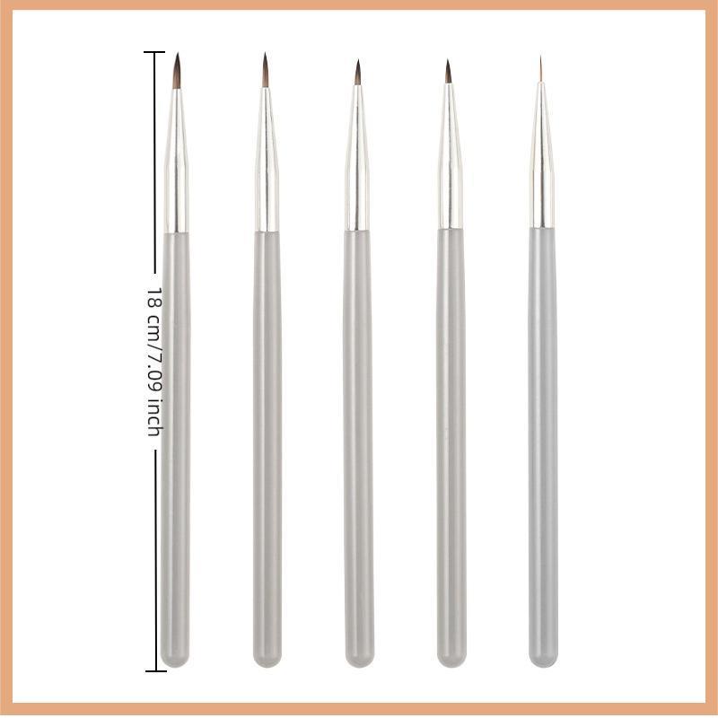 [Further] Nail Art Brush Checker Nail Drawing Painting Line Brush UV Gel Brush Detail Brush Nail Art Tool อะคริลิค DIY Design Nail Tool [TH] - รูปที่ 3