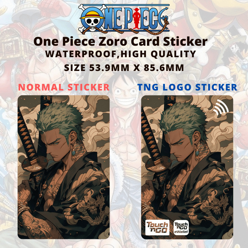 One Piece Zoro-Access Card/Touch n Go TNG Card/Banapassport/ATM Debit สติ๊กเกอร์บัตรเครดิต