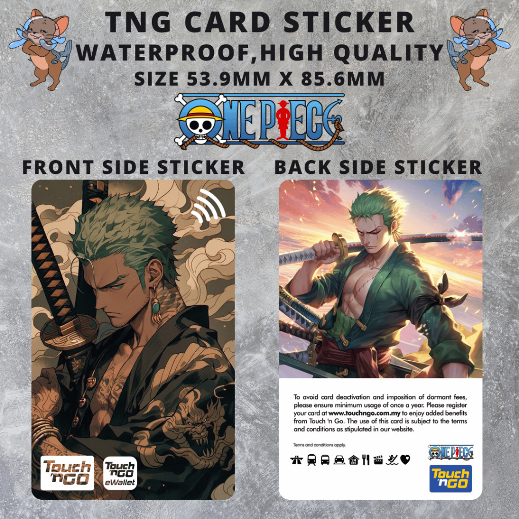 One Piece Zoro - สติ๊กเกอร์การ์ด/สัมผัส n Go Card Sticker Cover
