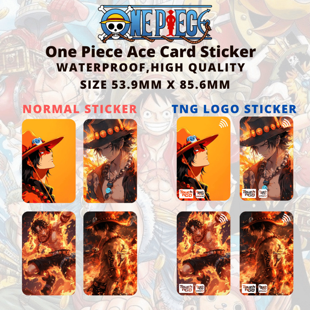 One Piece Ace-Access Card/Touch n Go TNG Card/Banapassport/ATM Debit สติ๊กเกอร์บัตรเครดิต