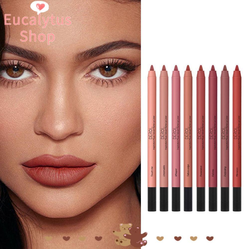 EUCALYTUSS Lipliner Pencil, กันน้ํา Long Lasting Matte Lipliner, Velvet Natural Outline Lip Contour 