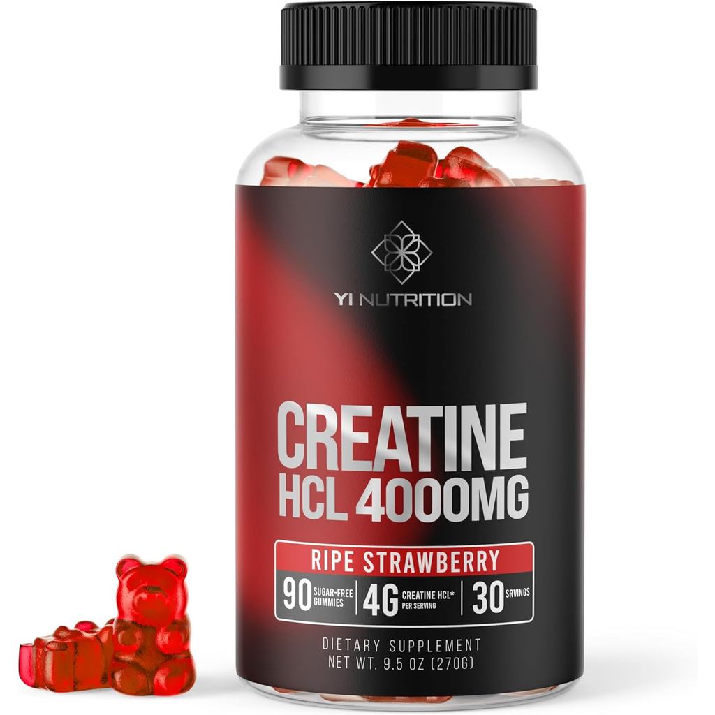 Creatine HCL Gummy - Worlds First 4000MG Creatine HCL Gummies 90 Count (90 Count)