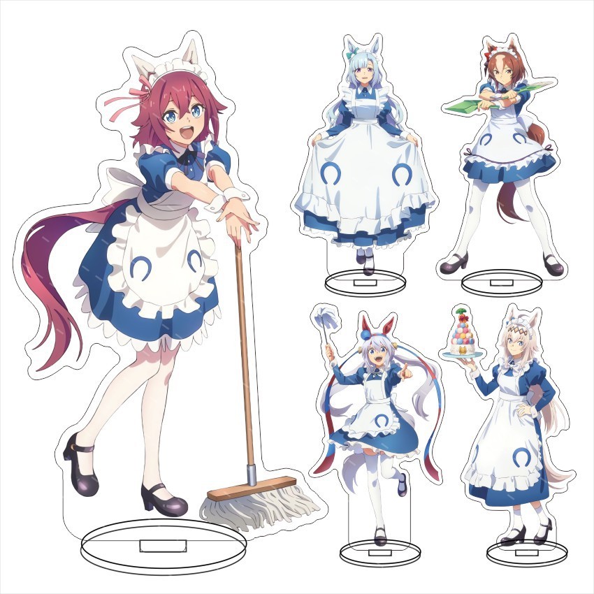 สวยดาร์บี้ ซินเดอเรลล่า สีเทา‌ แผ่นตกแต่งโต๊ะ Oguri หมวก Standee Tamamo Cross Collection เครื่องประดับ Accesorios อะคริลิคตุ๊กตาของเล่น