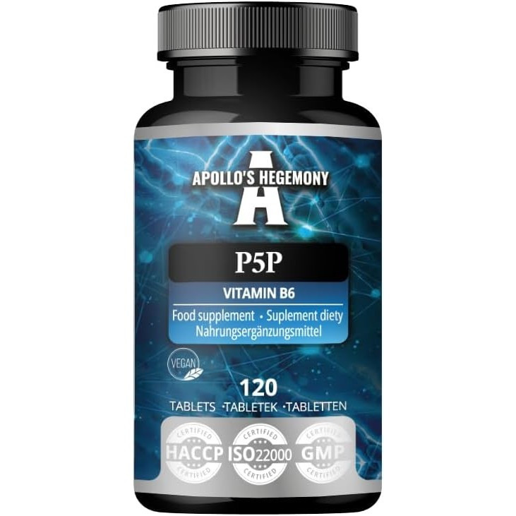 Pyridoxal-5-Phosphate (P-5-P) 50 mg per Tablet - 120 Vegan Tablets - Supply for 480 Servings - Suppo
