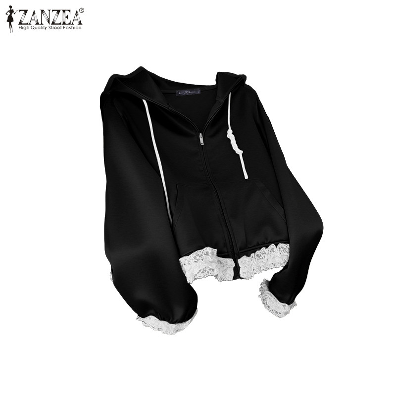 ZANZEA ซานเซีย เสื้อลำลองสำหรับผู้หญิง มีลายปักและซิป ออกแบบสไตล์เกาหลี