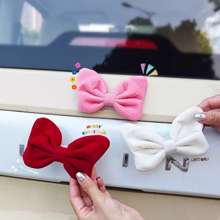 Macaron รถ Tailgate Bow สติกเกอร์ตกแต่งรถโบว์เครื่องประดับหญิงรถสติกเกอร์ Decals ตกแต่งภายนอก