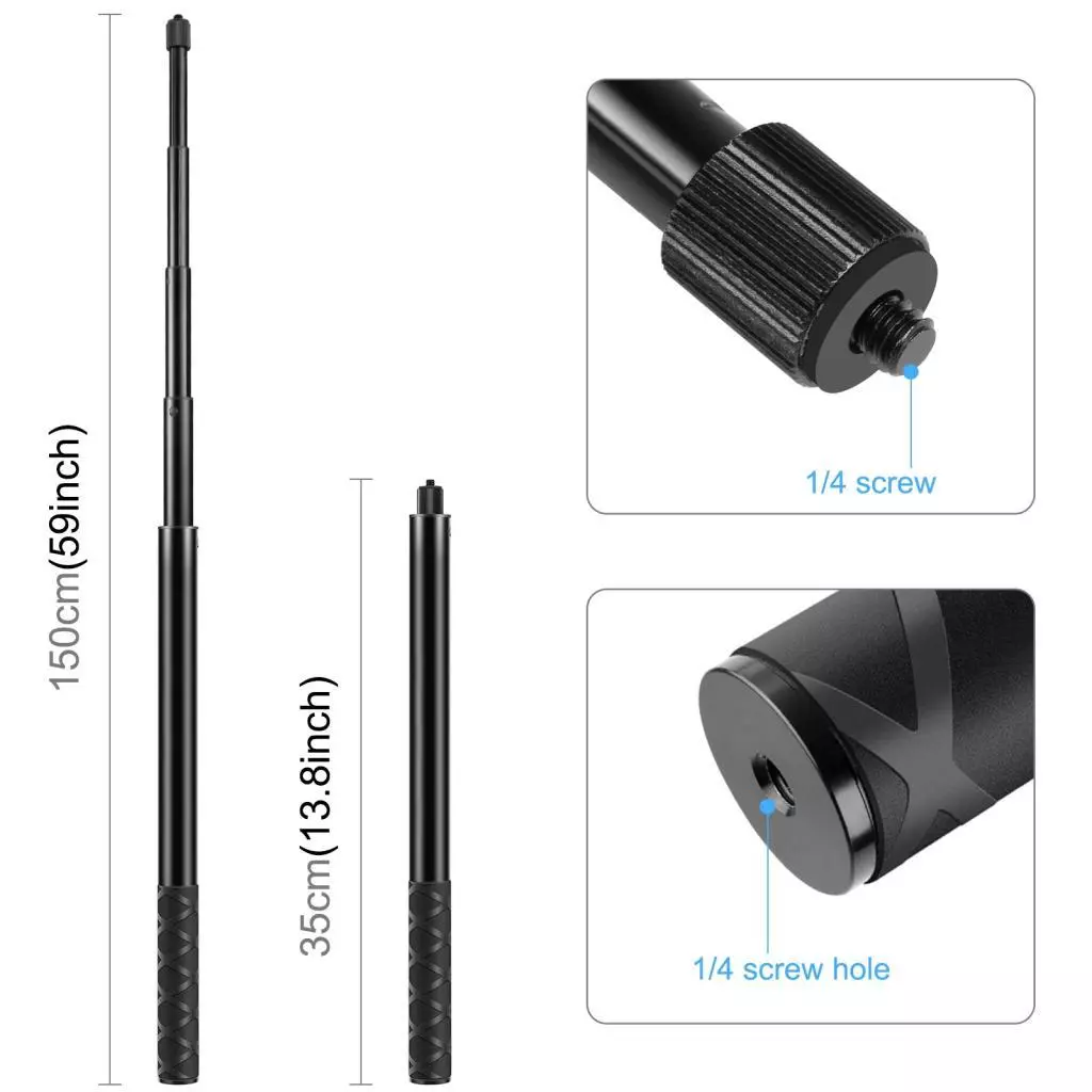 PULUZ PU496B ชุดเมาท์แฮนด์รถจักรยานและไม้เซลฟี่สำหรับ GoPro Hero 12/11/10 Insta360 ONE X4/X3/X2 thumbnail 6