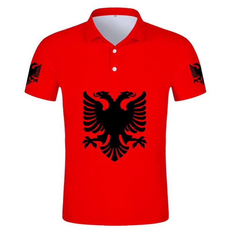 เสื้อโปโลพิมพ์ลาย สำหรับฟิตเนส และแสดงธงชาติ Albania