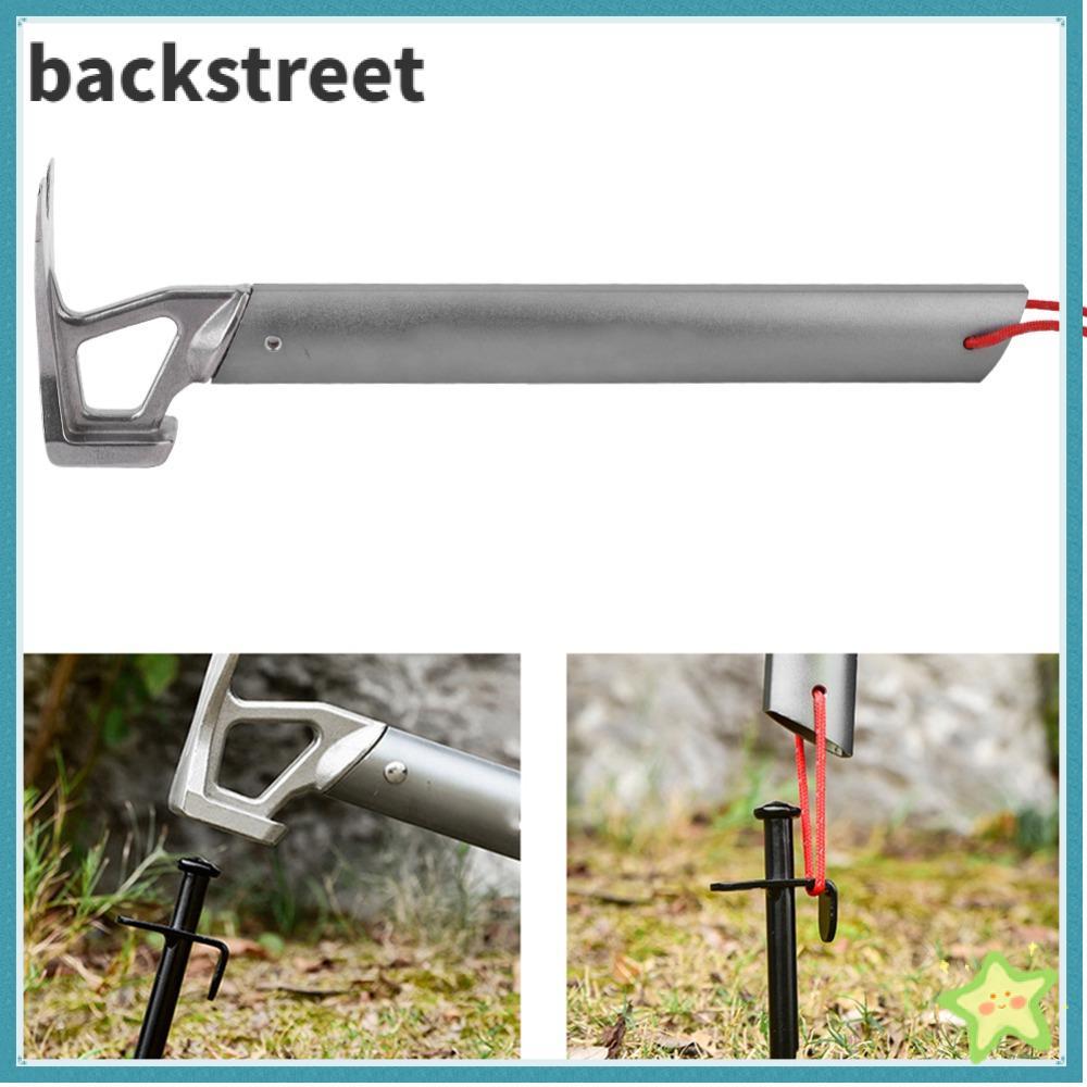 BACKSTAGEREETDV เต็นท์ Stake Hammer, อลูมิเนียมแบบพกพา Camping Hammer, ทนทาน Heavy Duty สีเทา Campin