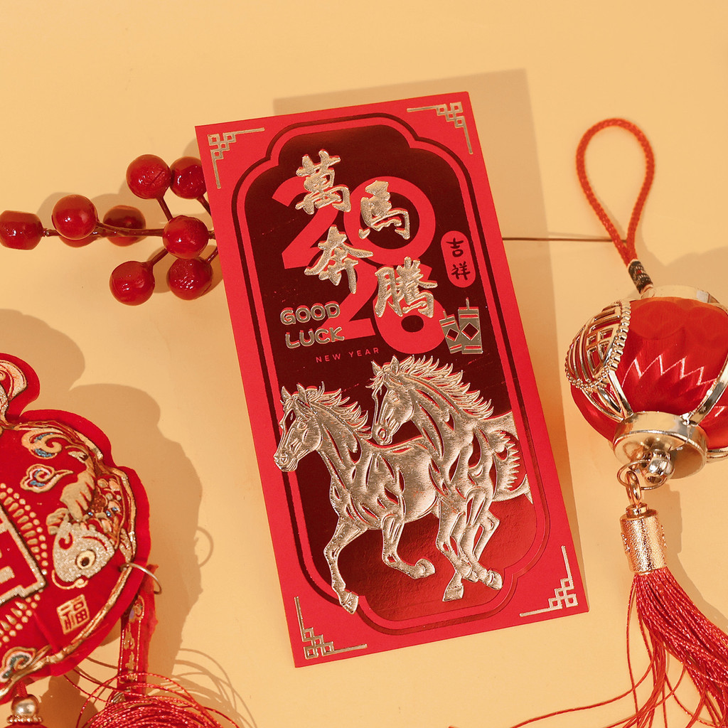 2026 ปีมะเมีย ชุดซองแดง อังเปาตรุษจีนเทศกาลสําหรับเหตุการณ์ธุรกิจซองกระดาษแบบดั้งเดิม - รูปที่ 4