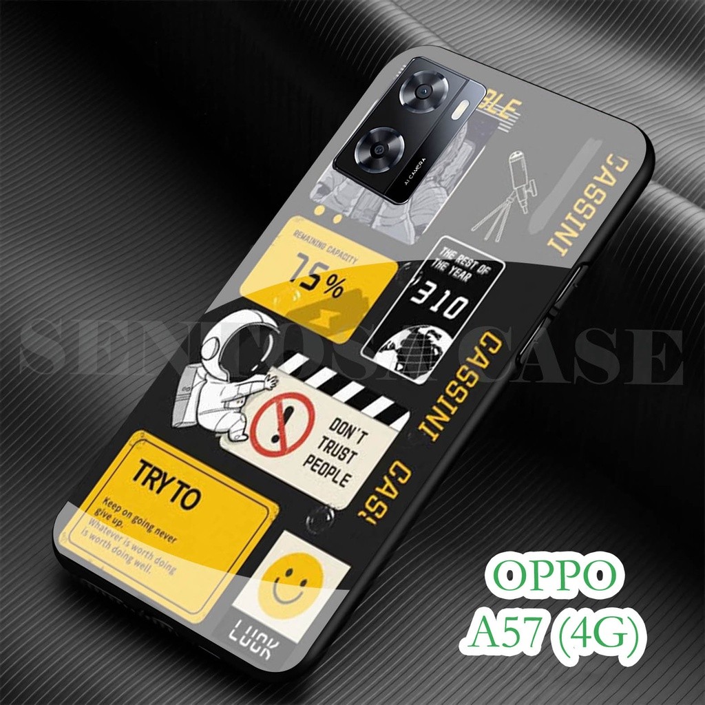 Softcase Glass Kaca OPPO A57 (4G) 2022 - เคส HP OPPO A57 (4G) 2022 [ S76 ].