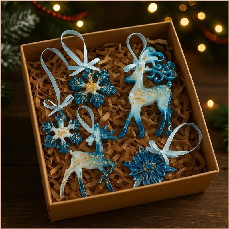 Waterproof Resin Reindeer Snowflake Christmas Ornament Quick Easy Installation