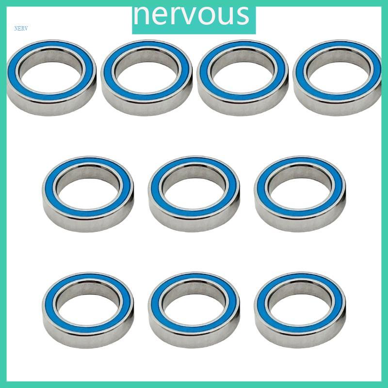 NERV 6201-2RS แบริ่ง 10PCS 12x18x4 มม.ABEC-3 รถยนต์ไฟฟ้ารถบรรทุก 688-RS แบริ่ง 6201-2RS สีฟ้าปิดผนึก