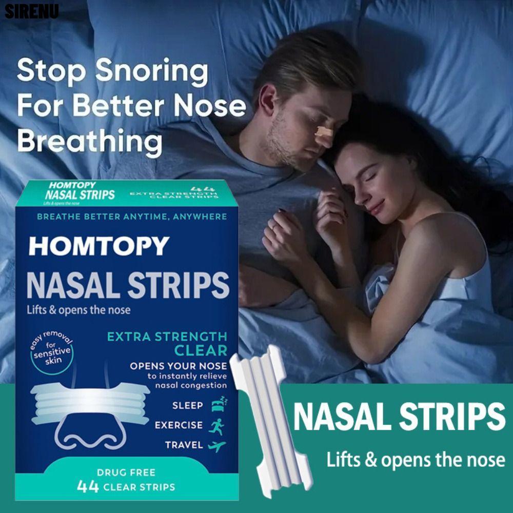 SIRENU Nose Strips, Strong Sleeping Aid Sensitive Skin Stop Solution Extra Strenght Nasal Strip, Goo